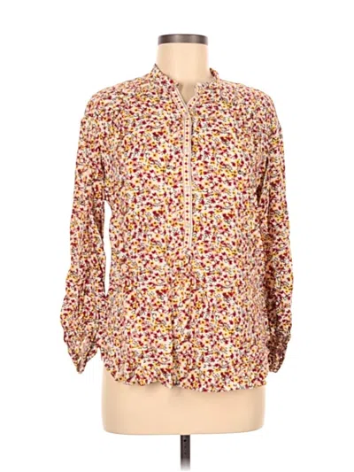 Pre-owned Max Studio Long Sleeve Blouse In Brown