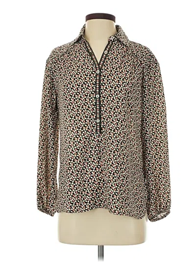 Pre-owned Max Studio Long Sleeve Blouse In Brown