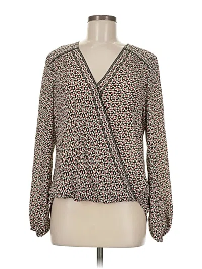 Pre-owned Max Studio Long Sleeve Blouse In Brown