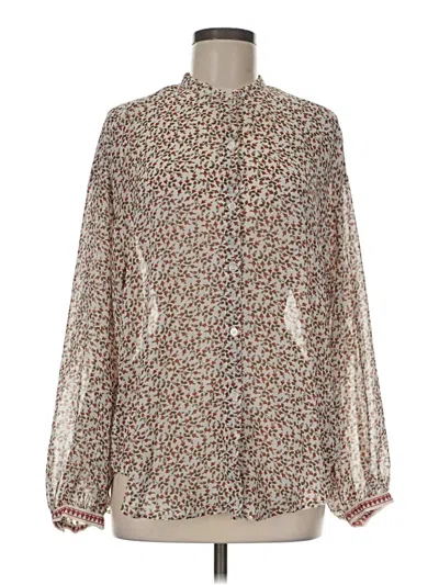 Pre-owned Max Studio Long Sleeve Blouse In Brown