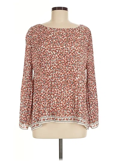 Pre-owned Max Studio Long Sleeve Blouse In Brown