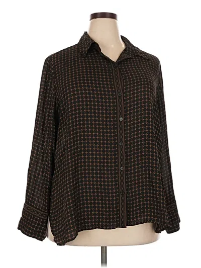 Pre-owned Max Studio Long Sleeve Blouse In Brown