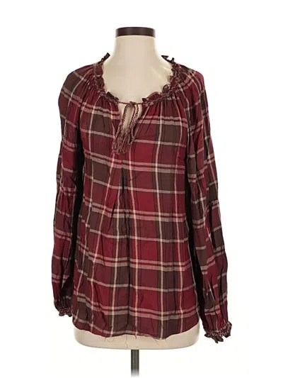 Pre-owned Max Studio Long Sleeve Blouse In Burgundy