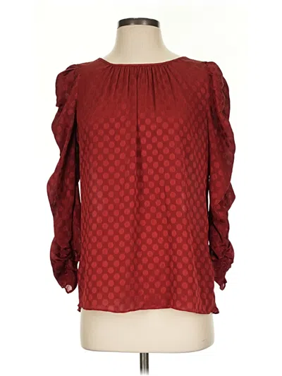 Pre-owned Max Studio Long Sleeve Blouse In Burgundy