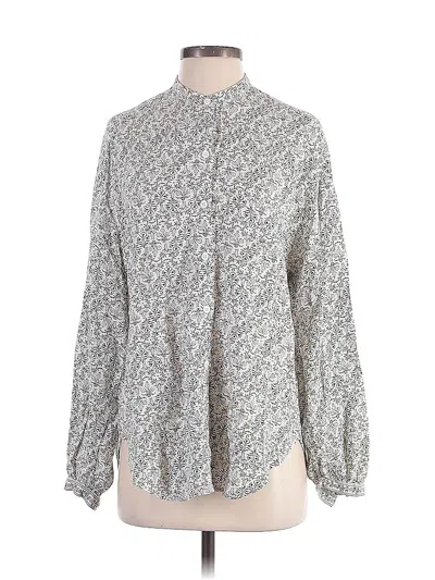 Pre-owned Max Studio Long Sleeve Blouse In Gray