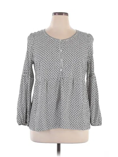 Pre-owned Max Studio Long Sleeve Blouse In Gray