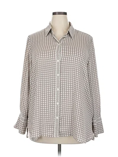 Pre-owned Max Studio Long Sleeve Blouse In Gray