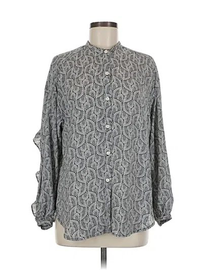 Pre-owned Max Studio Long Sleeve Blouse In Gray
