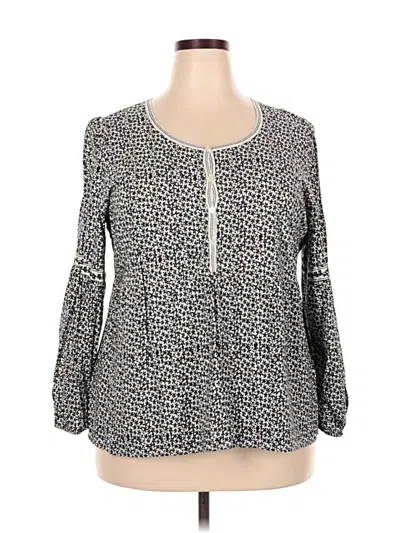 Pre-owned Max Studio Long Sleeve Blouse In Gray