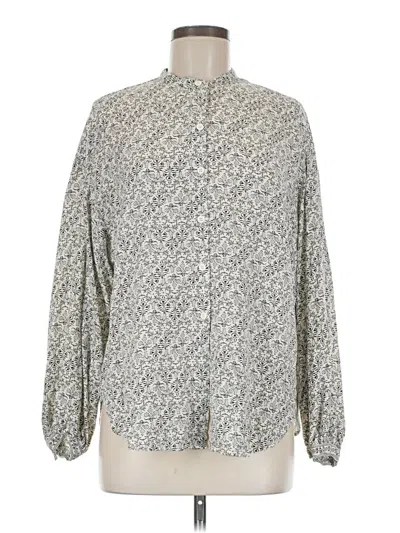 Pre-owned Max Studio Long Sleeve Blouse In Gray