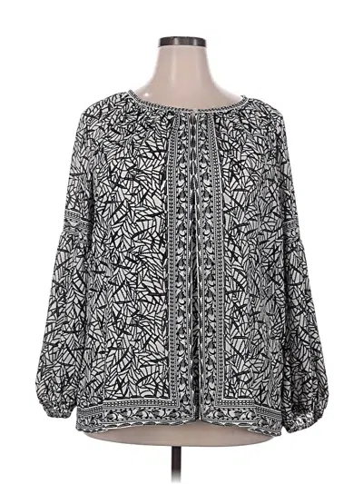 Pre-owned Max Studio Long Sleeve Blouse In Gray