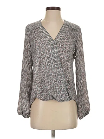 Pre-owned Max Studio Long Sleeve Blouse In Gray