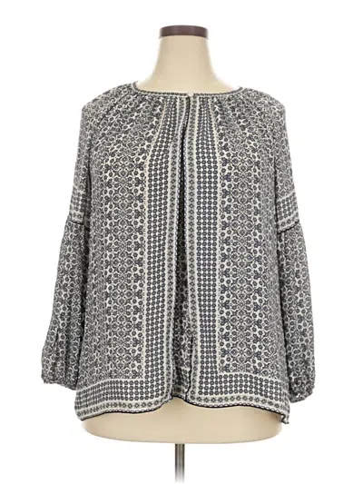 Pre-owned Max Studio Long Sleeve Blouse In Gray