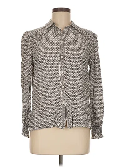 Pre-owned Max Studio Long Sleeve Blouse In Gray