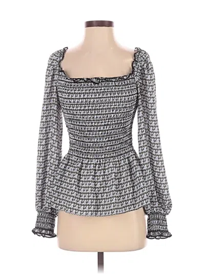 Pre-owned Max Studio Long Sleeve Blouse In Gray