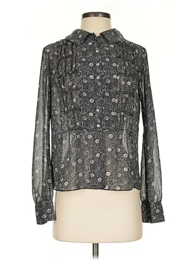 Pre-owned Max Studio Long Sleeve Blouse In Gray