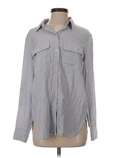Pre-owned Max Studio Long Sleeve Blouse In Gray