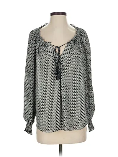 Pre-owned Max Studio Long Sleeve Blouse In Gray