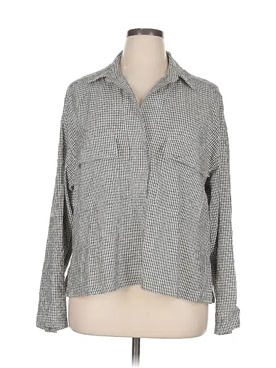 Pre-owned Max Studio Long Sleeve Blouse In Gray