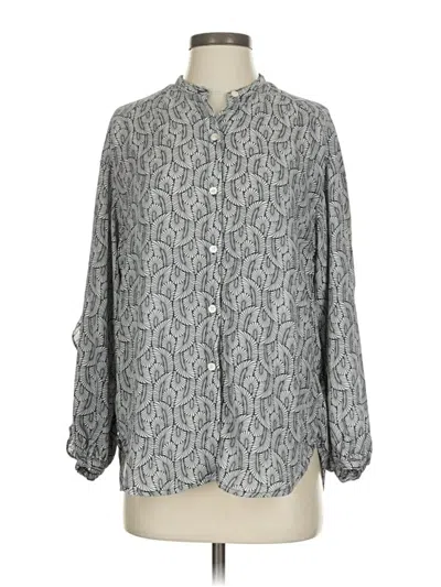 Pre-owned Max Studio Long Sleeve Blouse In Gray