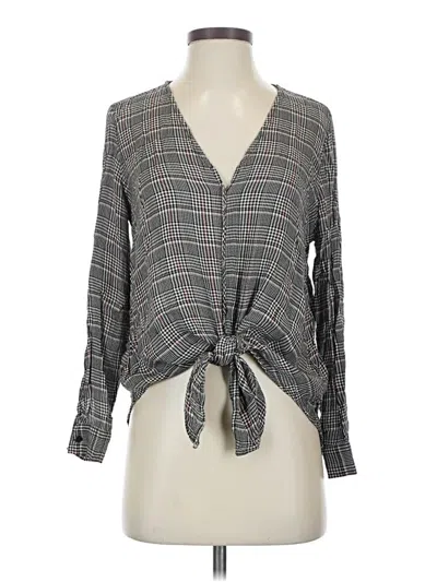Pre-owned Max Studio Long Sleeve Blouse In Gray