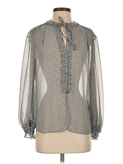 Pre-owned Max Studio Long Sleeve Blouse In Gray