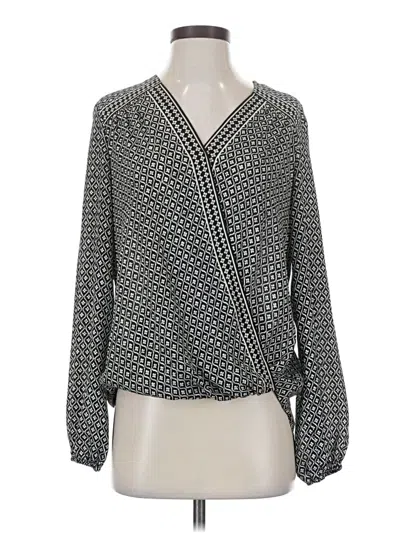 Pre-owned Max Studio Long Sleeve Blouse In Gray