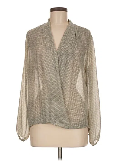 Pre-owned Max Studio Long Sleeve Blouse In Gray