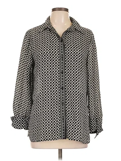 Pre-owned Max Studio Long Sleeve Blouse In Gray