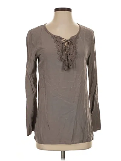 Pre-owned Max Studio Long Sleeve Blouse In Gray