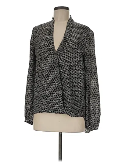 Pre-owned Max Studio Long Sleeve Blouse In Gray