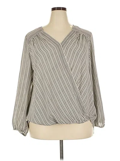 Max Studio Long Sleeve Blouse In Gray