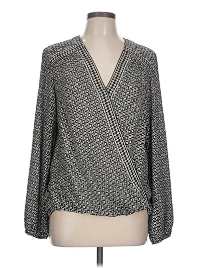 Pre-owned Max Studio Long Sleeve Blouse In Gray