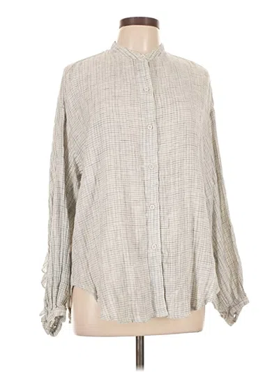 Pre-owned Max Studio Long Sleeve Blouse In Gray