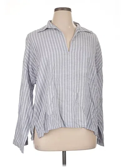 Pre-owned Max Studio Long Sleeve Blouse In Gray