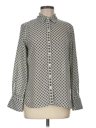 Pre-owned Max Studio Long Sleeve Blouse In Gray