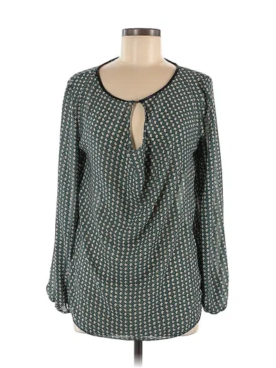 Pre-owned Max Studio Long Sleeve Blouse In Green