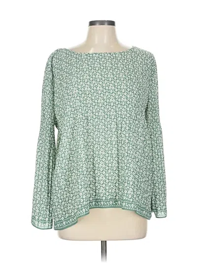 Pre-owned Max Studio Long Sleeve Blouse In Green