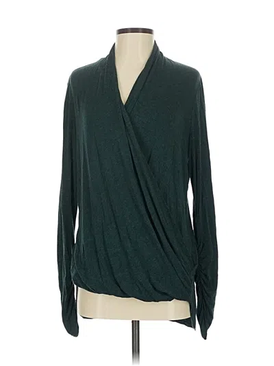 Pre-owned Max Studio Long Sleeve Blouse In Green