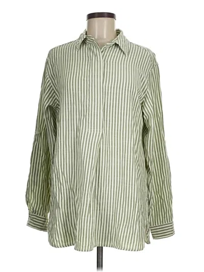 Pre-owned Max Studio Long Sleeve Blouse In Green