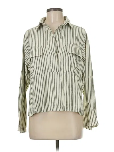 Pre-owned Max Studio Long Sleeve Blouse In Green