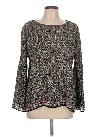 Pre-owned Max Studio Long Sleeve Blouse In Green
