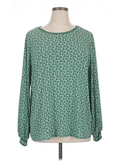 Pre-owned Max Studio Long Sleeve Blouse In Green