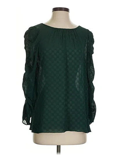 Pre-owned Max Studio Long Sleeve Blouse In Green