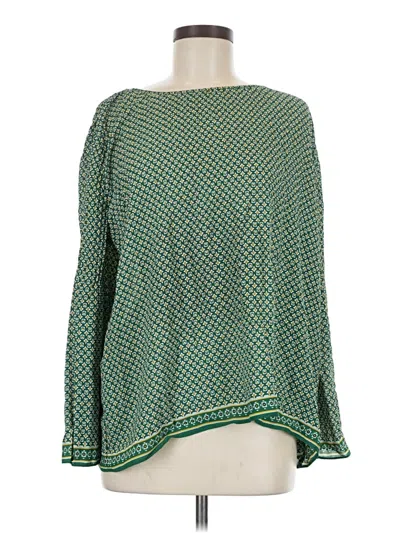 Pre-owned Max Studio Long Sleeve Blouse In Green