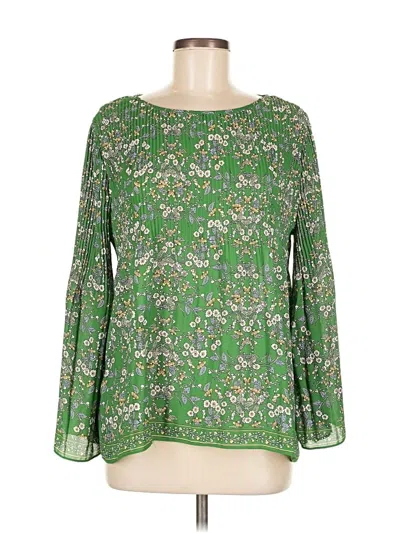 Pre-owned Max Studio Long Sleeve Blouse In Green