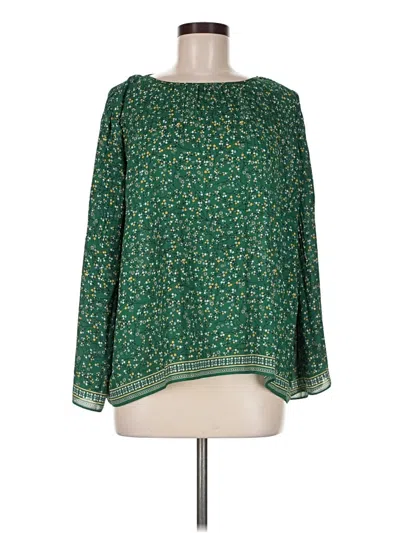 Pre-owned Max Studio Long Sleeve Blouse In Green