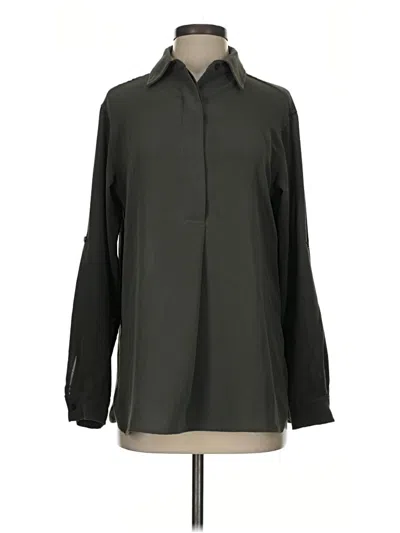 Pre-owned Max Studio Long Sleeve Blouse In Green