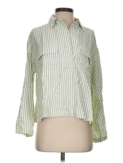 Pre-owned Max Studio Long Sleeve Blouse In Green