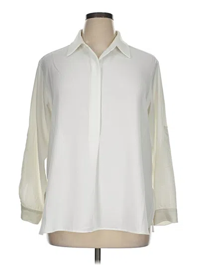 Pre-owned Max Studio Long Sleeve Blouse In Ivory
